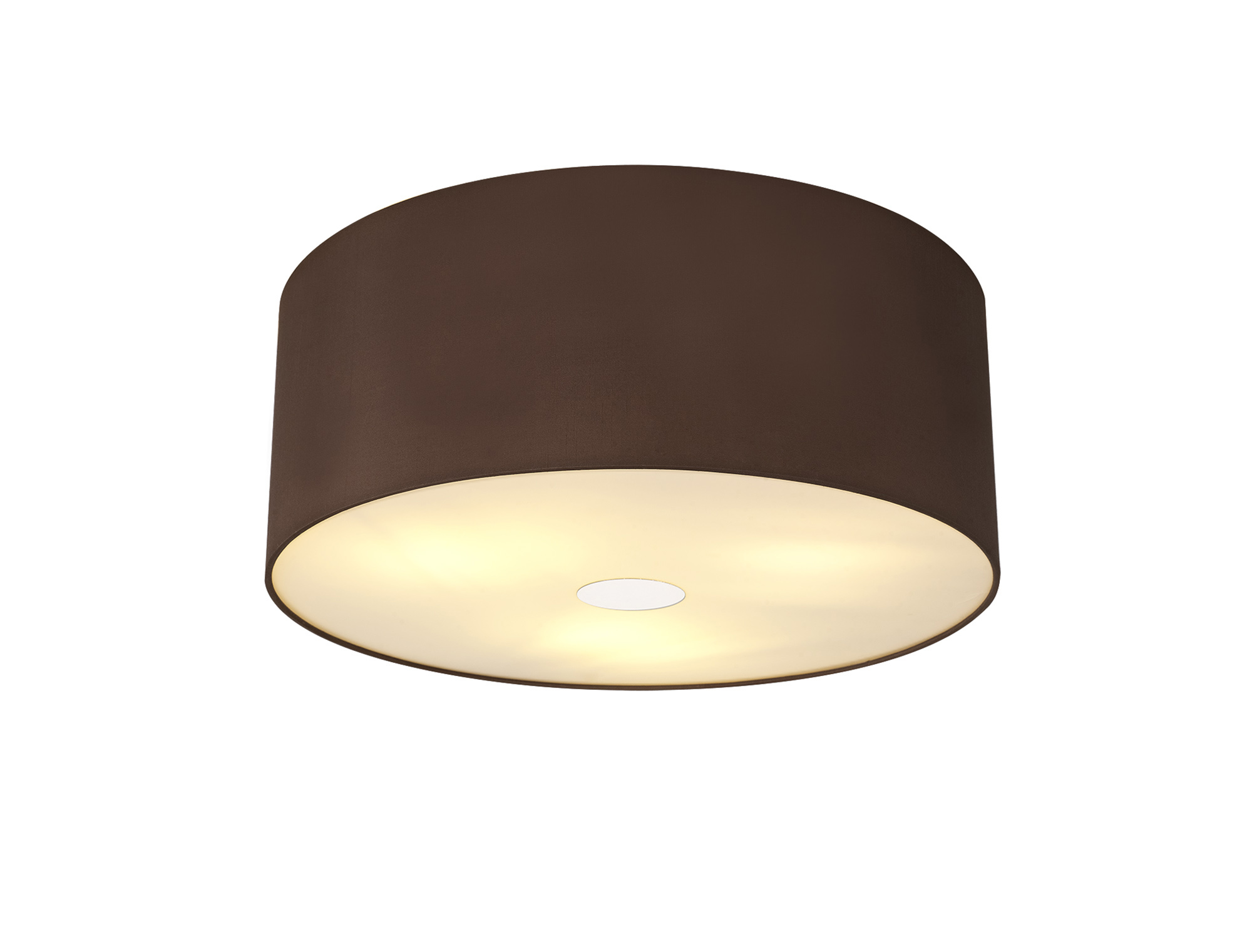 Baymont 50cm; Flush 3 Light Polished Chrome; Raw Cocoa/Grecian Bronze; Frosted Diffuser